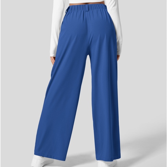 NWT HALARA High Waisted Plicated Side Pocket Wide Leg Waffle Work Pant Large T - Picture 2 of 7